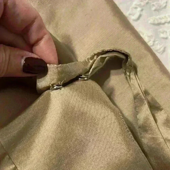 Kate Hill 100% Silk Tan Tie Women’s Blazer Size 4 Petite - Picture 8 of 9